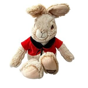 Peter Rabbit Plush Stuffed Animal Toy Red‎ Jacket Embroidered Foot 16"